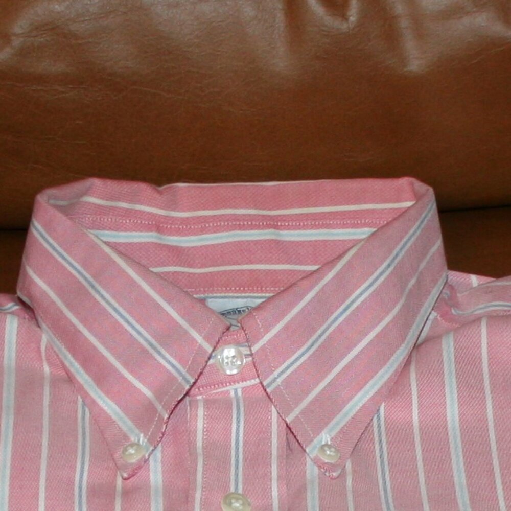 Brooks Brothers Regent Long Sleeve Pink/Stripe Shirt Size Large - Picture 8 of 11